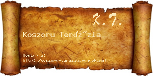 Koszoru Terézia névjegykártya